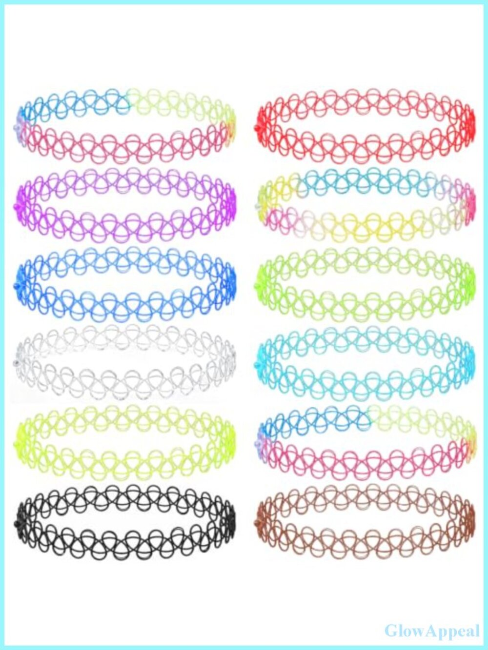 12 Pcs Tattoo Choker Set Stretchy Adjustable Plastic Y2K Gothic Necklaces